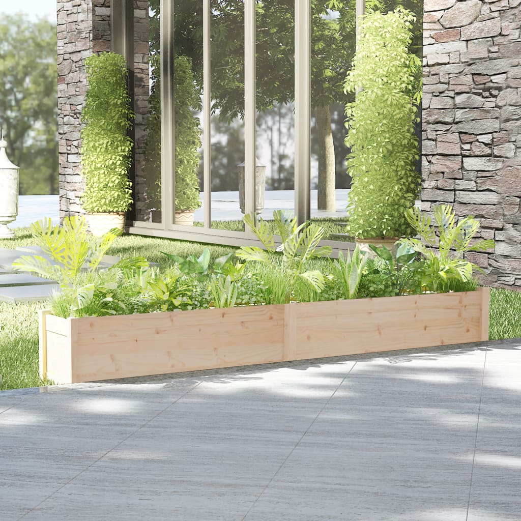 vidaXL Planter Outdoor Patio Raised Garden Bed Flower Box Solid Wood Pine