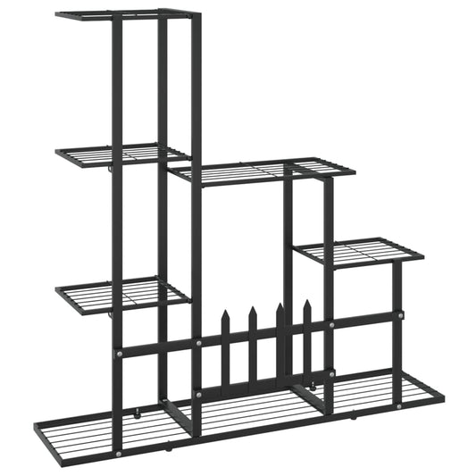 vidaXL Flower Stand 37.2"x9.8"x34.6" Black Metal