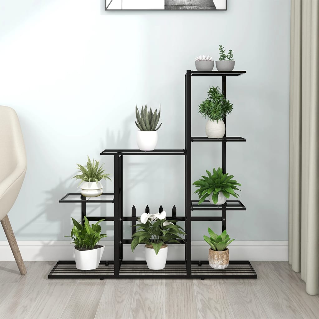 vidaXL Flower Stand 37.2"x9.8"x34.6" Black Metal