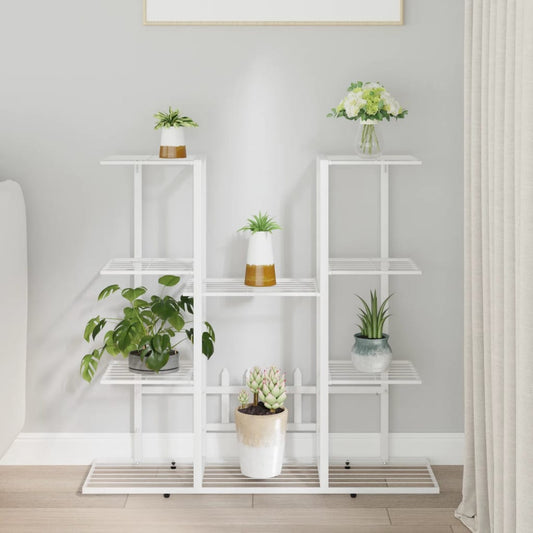 vidaXL Flower Stand 37.2"x9.8"x35" White Iron