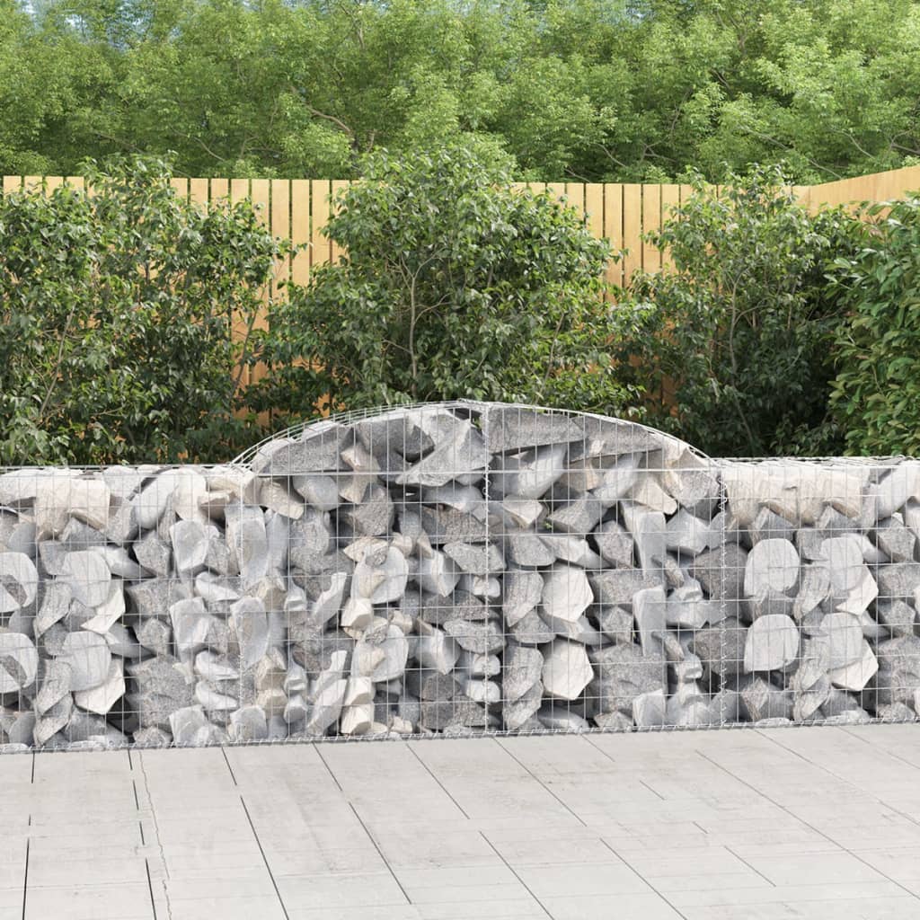 vidaXL Arched Gabion Baskets 6 pcs 118.1"x19.7"x31.5"/39.4" Galvanized Iron