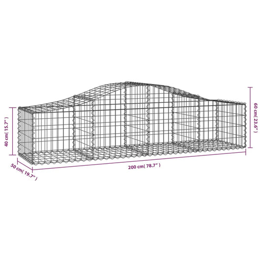 vidaXL Gabion Basket Arched Gabion Basket Planter for Flower Galvanized Iron