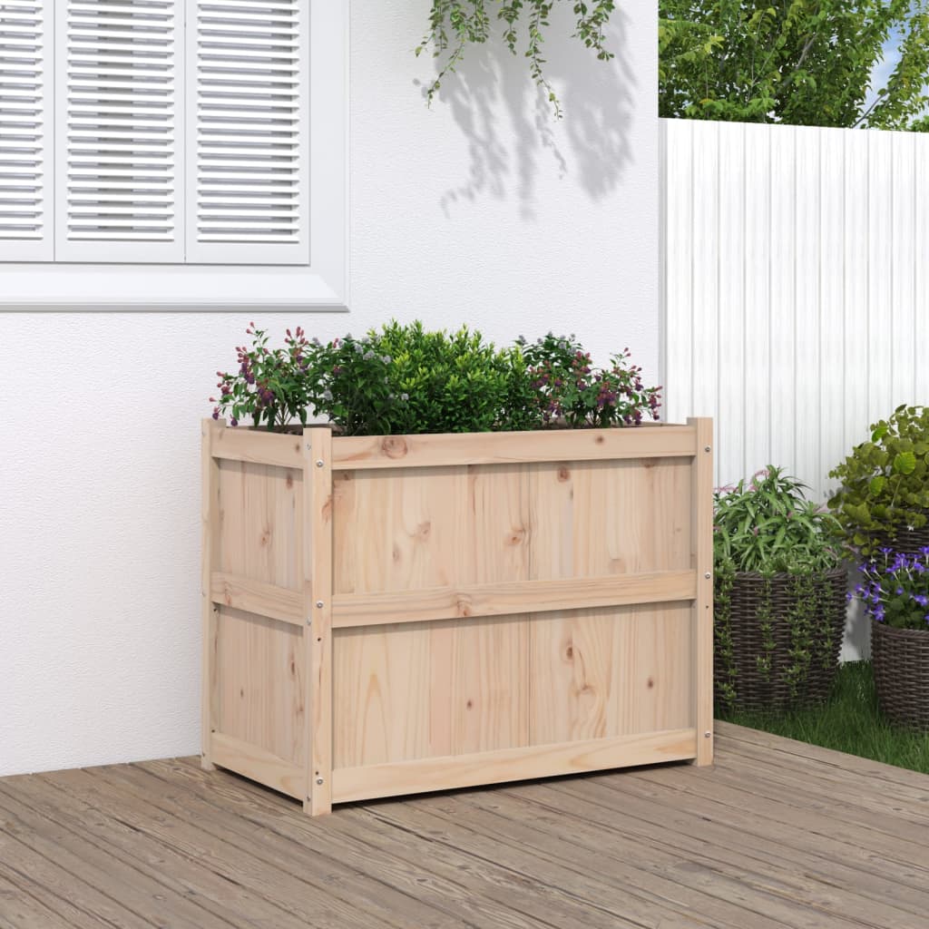 vidaXL Garden Planter Decorative Outdoor Plant Pot Flower Box Solid Wood Pine