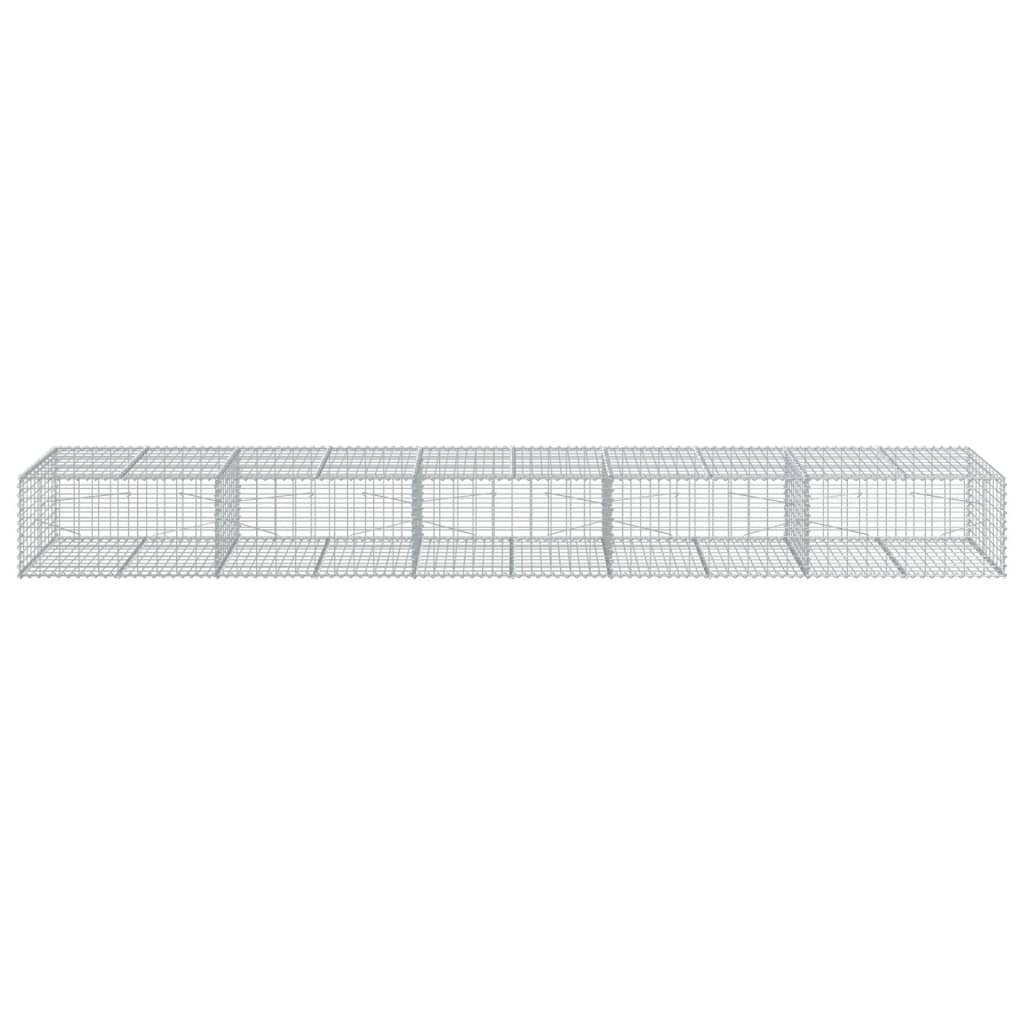 vidaXL Gabion Basket with Cover 39.4"x19.7"x39.4" Galvanized Iron